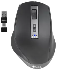 NGS egér BLUR-RB vezeték nélküli lézer 3200 dpi-ig BT USB ezüst fekete (1 of 5)