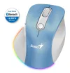 GENIUS Ergo 9000S Pro Azzurro Doppio Bluetooth + 24GHz 2400 dpi Wireless 6 pulsanti Ricaricabile RGB Blu Bianco