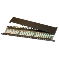 XtendLan Patchpanel 19" 05U 24 Ports Cat6 geschirmt schwarz (1 of 1)