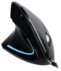 Adesso iMouse E9 para mouse com fio para canhotos vertical ergonômico óptico retroiluminado 800-2400 DPI USB preto (1 of 6)