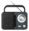 NEDIS portable FM radio battery powered mains powered analog 2.4 W BT headphone output black-grey thumbnail (1 of 2)