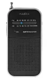 NEDIS radio portable AM ​​FM alimentée par batterie analogique 1,5 W sortie casque aluminium noir thumbnail (2 of 6)