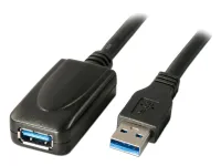 PremiumCord USB 3.0 повторител и удължителен кабел A M-A F 5m черен (1 of 1)