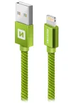 Swissten adatkábel Textil USB Lightning 1,2 M zöld