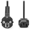 NEDIS power cable 230V connecting 10A connector IEC-320-C13 angle plug Schuko black bulk 3m thumbnail (1 of 2)