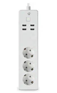 NEDIS Wi-Fi Smart Verlängerungskabel 3x F-Socket 16A 4x USB 18m Android iOS Nedis® SmartLife wäiss (1 of 2)