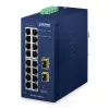 Planet IGS-4215-16T2S-U průmyslový L2 switch 16x1Gb 2x1Gb SFP dual 9-48VDC -40~75°C 1x Micro-USB female port IP30