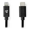 NEDIS Lightning кабел USB 2.0 Apple Lightning 8-pin USB-C щепсел кръгъл черен 2м thumbnail (2 of 3)