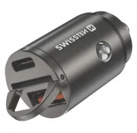 Swissten CL adaptér Power Delivery USB-C + Super Charge 3.0 30W nano stříbrný (1 of 1)