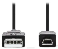 NEDIS cable USB 2.0 enchufe USB-A - enchufe de 5 pines mini USB negro 2m (1 of 1)