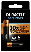 Batteria alcalina Duracell Optimum 6 pezzi (AA)