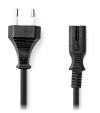 Cabo de alimentação NEDIS para adaptadores Plugue Euro - conector IEC-320-C7 direto-direto de duas linhas preto granel 5m (1 of 1)