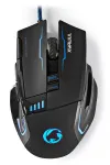 NEDIS Gaming-Maus GMWD300BK, kabelgebunden, optisch, Hintergrundbeleuchtung, 4000 dpi, 8 Tasten, USB, Schwarz