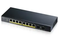 Zyxel GS1900-10HP v2 10 portos asztali Gigabit Web Smart switch: 8x Gigabit metal + 2x SFP IPv6 802.3az (zöld) PoE (1 of 4)