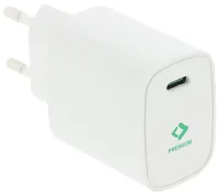 PATONA įkroviklis USB-C įvestis 100-240V išėjimas 5V 3,0A 9V 2,22A 12V 1,67A 20W Maitinimo tiekimas baltas (1 of 2)