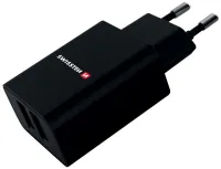 Swissten Netwerkadapter Smart Ic 2X Usb 21A Stroom + Datakabel Usb Lightning 1,2 M Zwart (1 of 1)