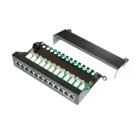 XtendLan Patch panel 10" 1U 12 puertos CAT5e STP LSA con tapa color negro (1 of 1)