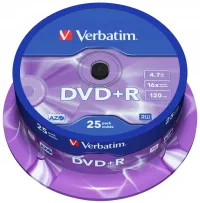 VERBATIM DVD+R 47GB 16x 25pack vārpsta (1 of 2)