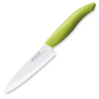 Cuchillo de cerámica KYOCERA con hoja blanca de 13 cm de largo, mango de plástico verde (1 of 1)