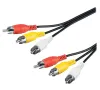 PremiumCord kábel 3x CINCH-3x CINCH M M 2m