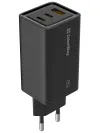 COLORWAY 1x USB и 2x USB-C турбо мрежово зарядно устройство 65W 100V-240V Черно