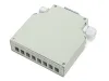 XtendLan mini schakelbord op DIN rail 8x SC Simplex 4 ingangsgaten afdekplaatje