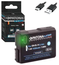 Μπαταρία PATONA για φωτογραφία Nikon EN-EL14 EN-EL14A 1030mAh Li-Ion Platinum USB-C φόρτιση (1 of 5)