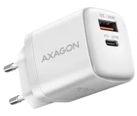 AXAGON мережевий зарядний пристрій ACU-PQ30W 1x USB-C 1x USB-A PD3.0 QC4 PPS AFC Apple 30W білий (1 of 1)