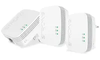 FUERTE juego de 3 adaptadores Powerline 600 TRI MINI 600 Mbit con 1x LAN blanco (1 of 9)