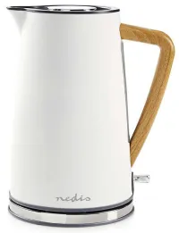 NEDIS elkedel KAWK510EWT volumen 1,7 l Soft-Touch 1850 - 2200 W rustfrit stål hvid (1 of 3)