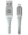 Cabo de dados Swissten kevlar usb relâmpago 1,5 m branco