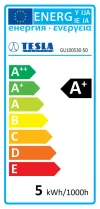 TESLA LED izzó GU10 5W 230V 400lm 3000K meleg fehér szabályozható thumbnail (2 of 2)