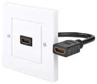 NEDIS επιτοίχιο κουτί HDMI 1x υποδοχή HDMI 4K@60Hz 18 Gbps επίχρυσο μαύρο-άσπρο (1 of 4)