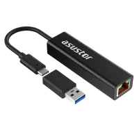 Asustor-Adapter AS-U2.5G2 USB3.2 Gen 1 Typ-C auf 2,5GBASE-T in einem USB-C-auf-USB-A-Reduzierpaket (1 of 1)