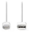 NEDIS szinkronizáló és töltőkábel Apple Lightning 8 tűs csatlakozó - USB A dugó fehér 1m thumbnail (2 of 2)