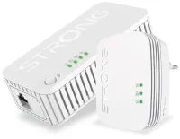 STRONG lot de 2 adaptateurs Powerline WF 1000 DUO MINI Powerline 1000 Mbit avec Wi-Fi 750 Mbit avec 1x LAN blanc (1 of 4)