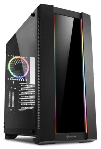 Кутия Sharkoon ELITE SHARK CA200G Middle Tower 2x USB3.0 2x USB2.0 прозрачна страна RGB LED черен (1 of 7)