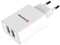 Swissten мрежов адаптер Smart Ic 2X Usb 2.1A кабел за захранване + данни Usb тип C 1.2 M бял (1 of 1)