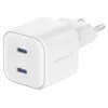 Swissten GAN 2x USB-C 20W Power Delivery White Network Adapter