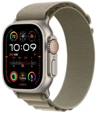 Apple Watch Ultra 2 49mm Titanium ja Olive Alpine Pull L (1 of 3)