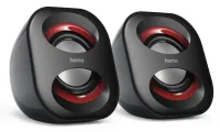 HAMA haut-parleurs pour ordinateurs portables et PC Sonic Mobil 183 2.0 3W prise 3,5 mm USB noir-rouge (1 of 3)