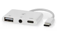 NEDIS USB 2.0 multiport adaptér zástrčka USB-C zásuvka USB-A zásuvka USB-C zásuvka 35 mm 480 Mbps kulatý blistr (1 of 2)