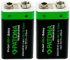 PATONA επαναφορτιζόμενη μπαταρία 6F22 LR22 Li-lon 400mAh 9V με φόρτιση USB-C 2 τμχ σε συσκευασία thumbnail (1 of 4)