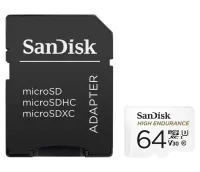 SanDisk High Endurance Video 64GB microSDXC CL10 UHS-3 V30 inkl. adapter (1 of 2)