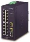 Planet IGS-4215-16T2S industriel L2 switch 16x 1Gb TP + 2x SFP IP30 -40 til 75°C SNMP 12-48VDC 24VAC