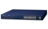 Planet GSW-1820HP PoE комутатор 16x1Gb + 2x SFP 1Gb PoE 802.3at 30 240W VLAN extend mode 10Mb-250m 802.3az