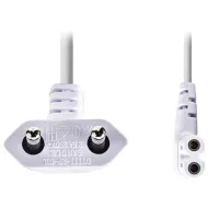 Cabo de alimentação NEDIS Plugue EURO (ângulo) - conector IEC-320-C7 (ângulo esquerdo) branco 3m (1 of 2)