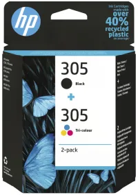 HP ink cartridge 305 2-Pack Tri-color Black Original Ink Cartridge (1 of 1)