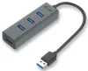 I-tec USB HUB METAL 4 calafoirt USB 3.0 éighníomhach liath miotalach