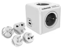 Cubenest Powercube ReWirable USB PD 20W A+C 4x socket white grey 4 travel terminals із заземленням для дітей (1 of 2)